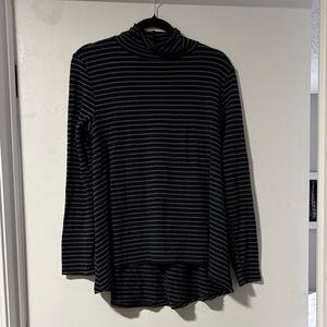 Striped Black and Gray Women's Top